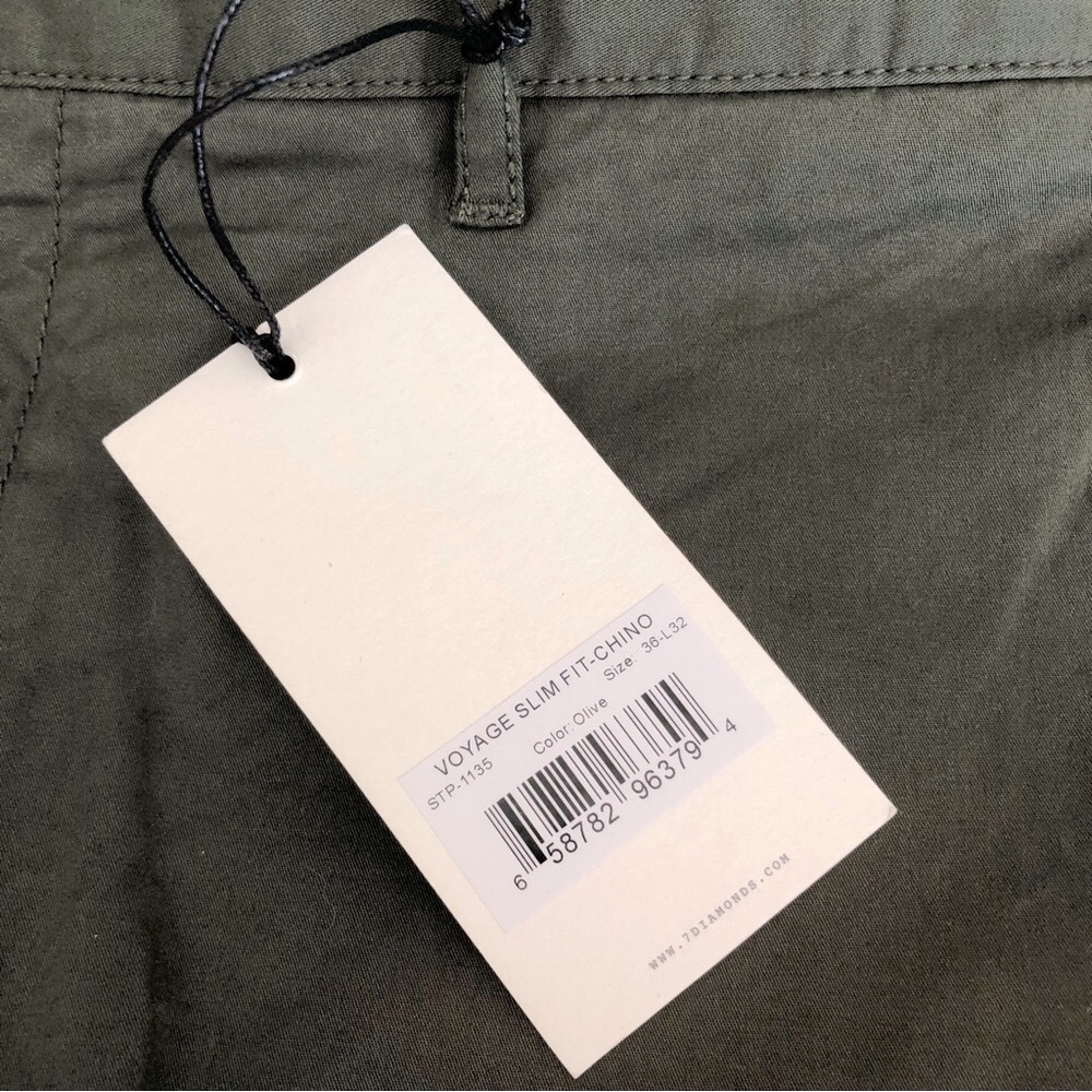7 Diamonds Journey Olive Straight Leg  Chinos 36 x 32 - Picture 13 of 16